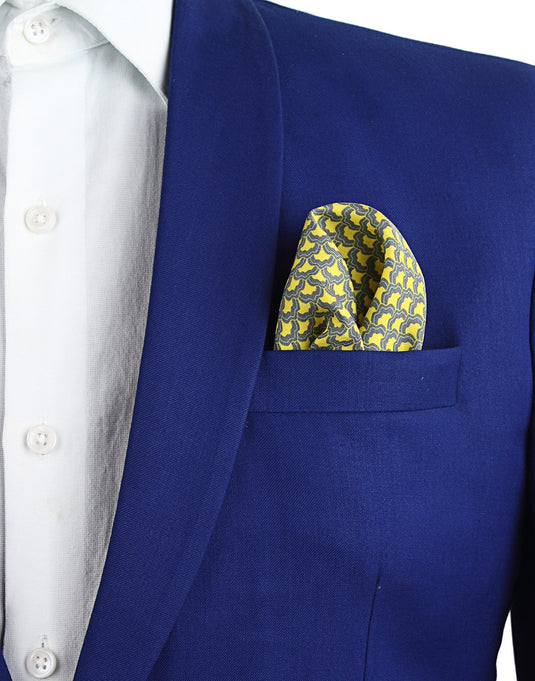 Chokore Grey and Lemon Green Silk Pocket Square - Indian At Heart line
