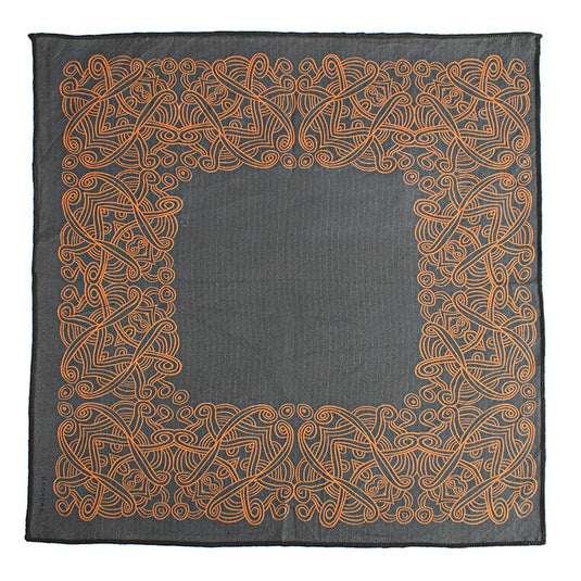 Chokore Grey & Red Silk Pocket Square - Indian At Heart line