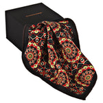 Chokore Chokore Special 4-in-1 Gift Set for Him & Her (Silk Stole, Necktie, Wallet, & Necklace) Chokore Men's Silk Pocket Square (Black, Red and Off White)