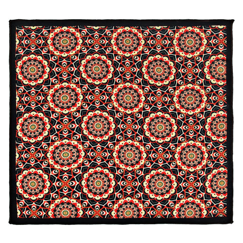Chokore Men's Silk Pocket Square (Black, Red and Off White) - Chokore Men's Silk Pocket Square (Black, Red and Off White)
