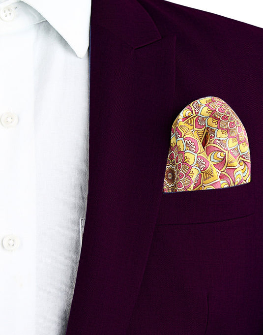 Chokore Fuschia and Orange Pocket Square - Indian at Heart line