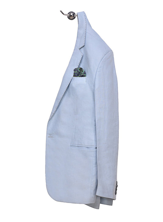 Chokore Sea Green and Blue Silk Pocket Square - Indian at Heart Collection