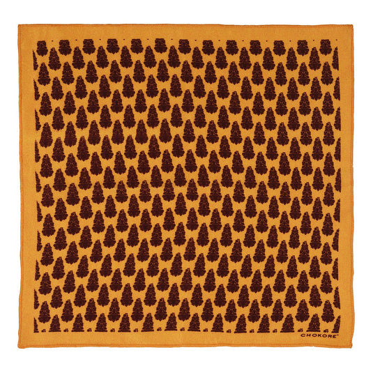 Chokore Yellow & Rust Silk Pocket Square - Indian At Heart line