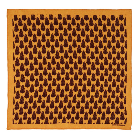Chokore Yellow & Rust Silk Pocket Square - Indian At Heart line - Chokore Yellow & Rust Silk Pocket Square - Indian At Heart line
