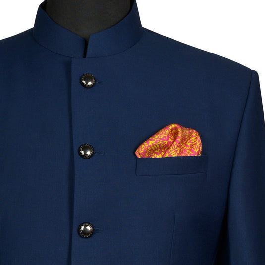 Chokore Light Sea Green & Pink Silk Pocket Square - Indian At Heart line