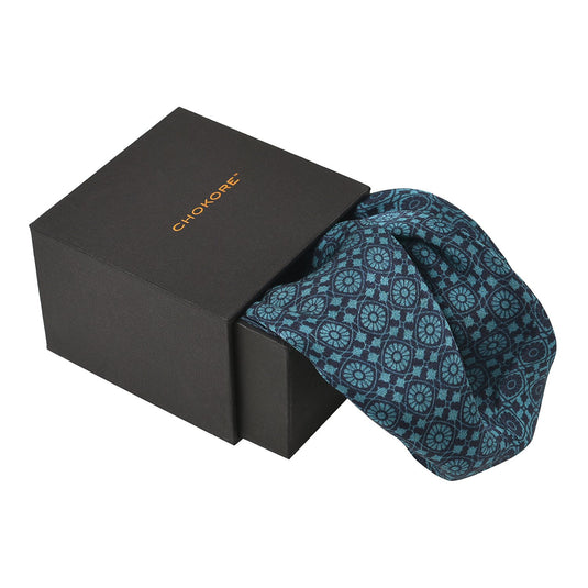 Chokore Blue color Silk Pocket Square - Indian At Heart line