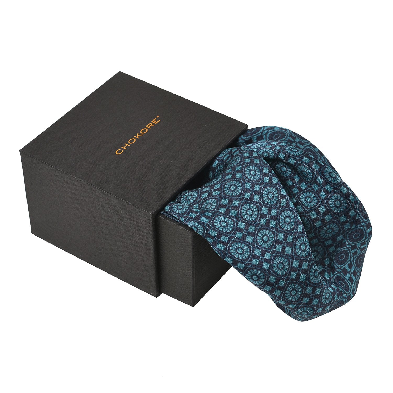 Chokore Blue color Silk Pocket Square -Indian At Heart line