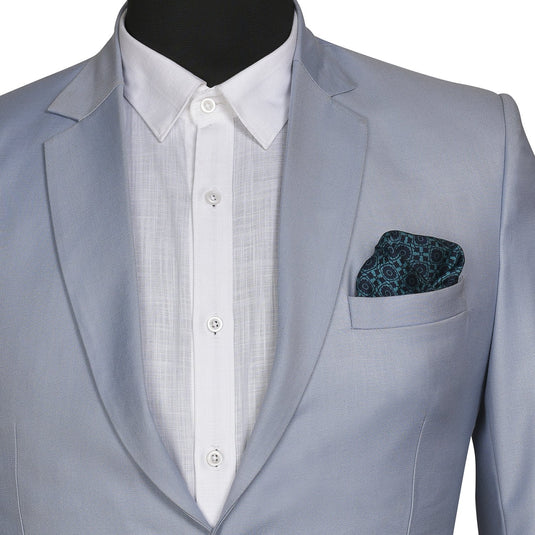 Chokore Blue color Silk Pocket Square - Indian At Heart line