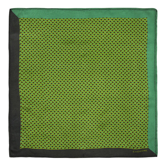 Chokore Green & Black Silk Pocket Square - Indian At Heart line