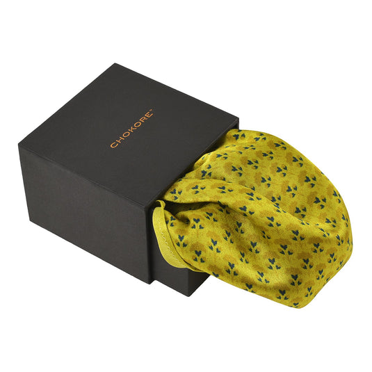 Chokore Yellow & Lemon Yellow Silk Pocket Square - Indian At Heart line