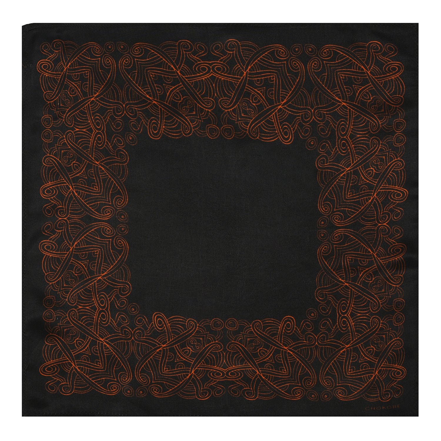 Chokore Black and Brown Silk Pocket Square -Indian At Heart line