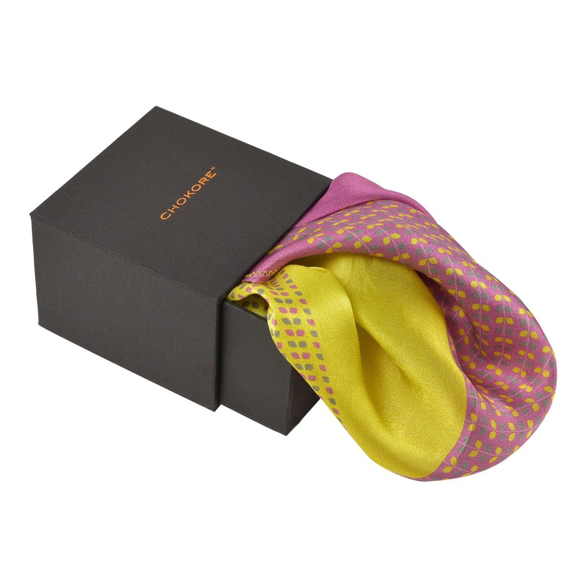 Chokore 2-in-1 Yellow & Purple Pocket Square - Indian At Heart line
