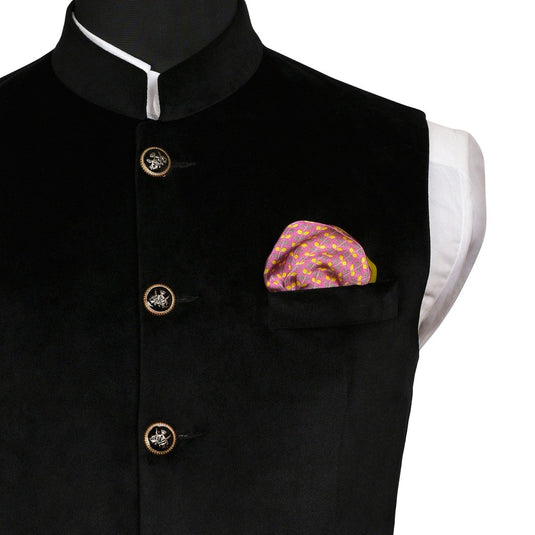 Chokore 2-in-1 Yellow & Purple Pocket Square - Indian At Heart line