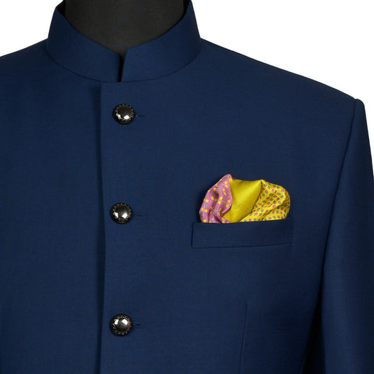 Chokore 2-in-1 Yellow & Purple Pocket Square - Indian At Heart line