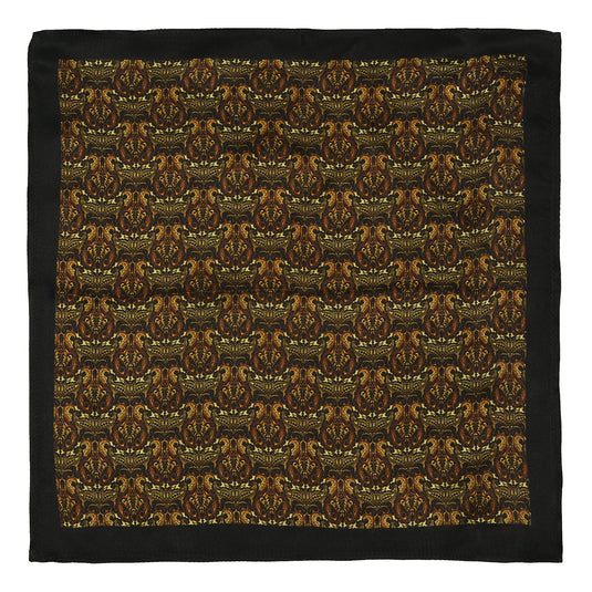 Chokore Black & Orange Silk Pocket Square -Indian At Heart line