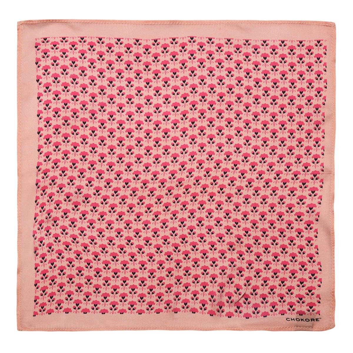 Chokore Pink Silk Pocket Square - Indian At Heart line