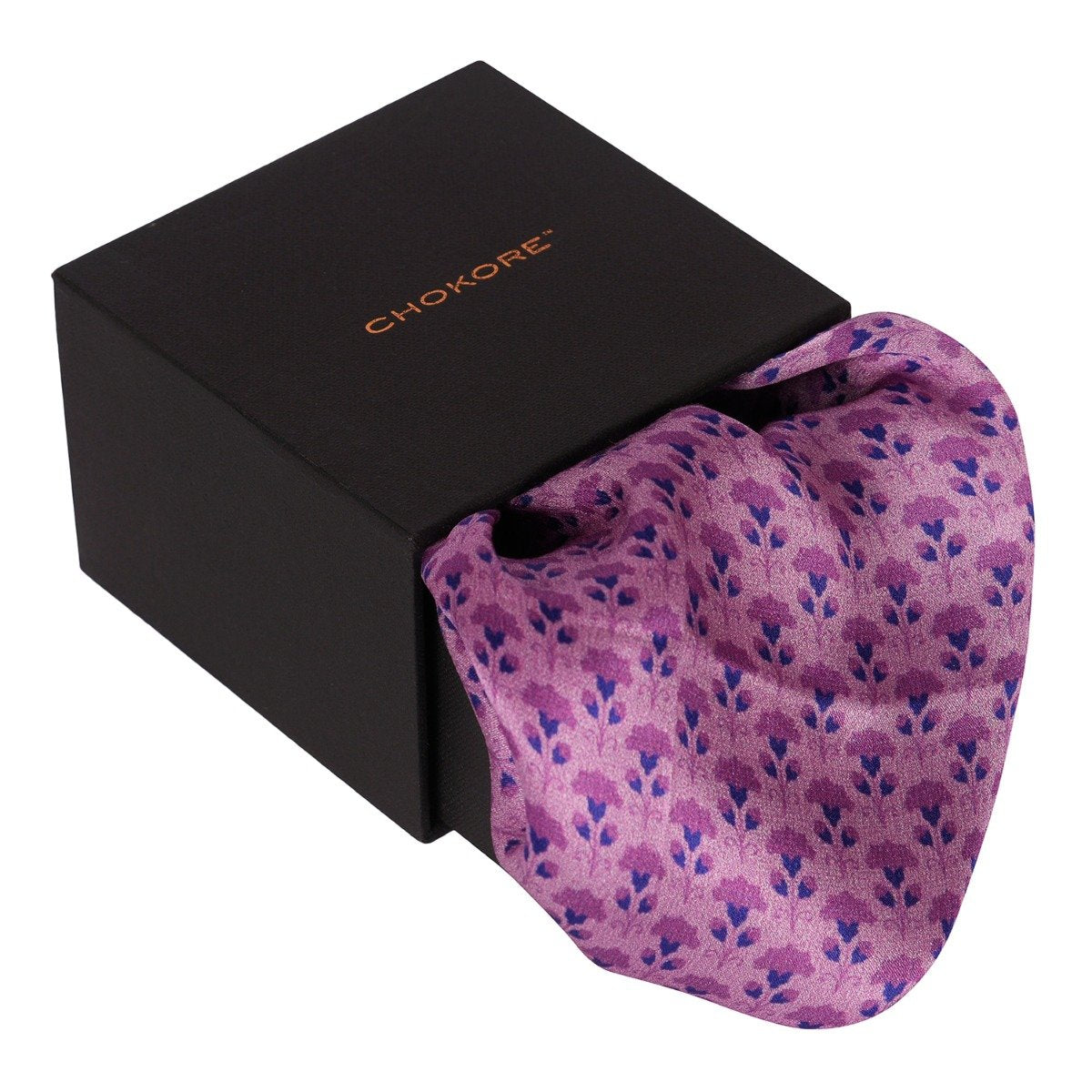 Chokore Purple color Silk Pocket Square - Indian At Heart line