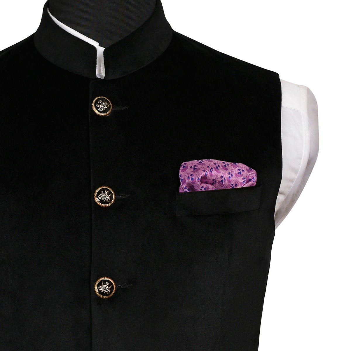 Chokore Purple color Silk Pocket Square - Indian At Heart line