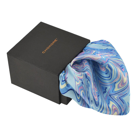Chokore Light Blue Silk Pocket Square - Marble Collection