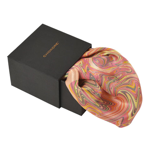 Chokore Rose Pink Silk Pocket Square from the Marble Design range - Chokore Rose Pink Silk Pocket Square from the Marble Design range