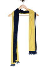 Chokore  Chokore Two-in-One Men's Classic Plain Yellow and Blue color Woolen Mufflers Cum Scarves Cum Stole For Men And Women