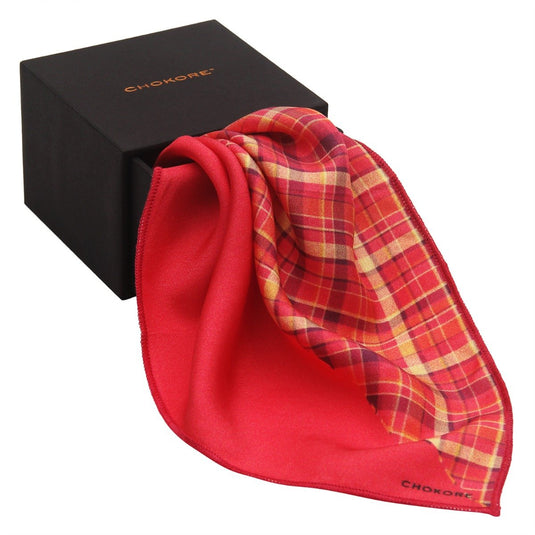 Chokore Chokore Pink & Orange Four-in-One Silk Pocket Square 