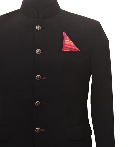 Chokore Chokore Pink & Orange Four-in-One Silk Pocket Square 