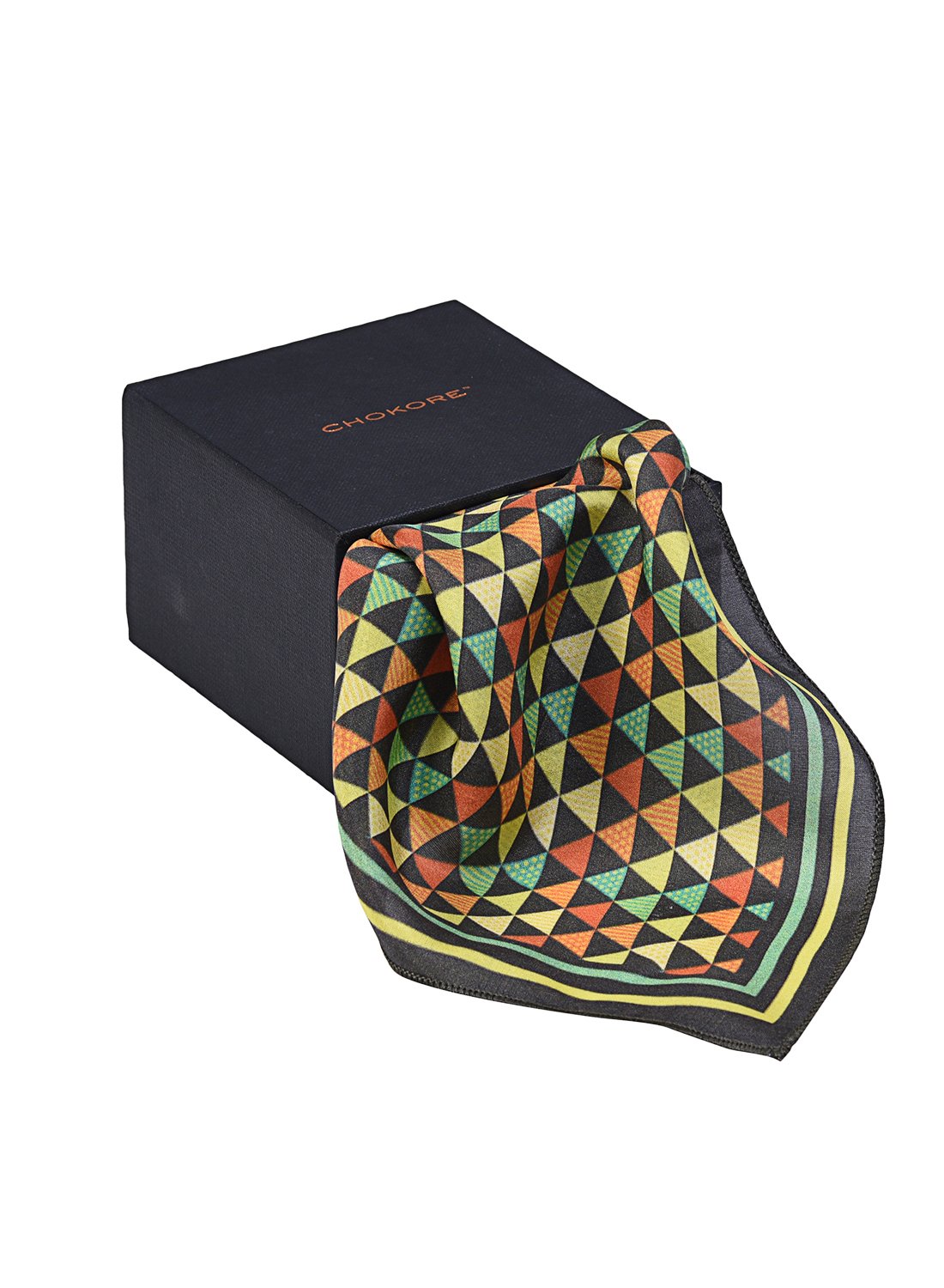 Chokore Multi-coloured Silk Pocket Square from the Plaids line