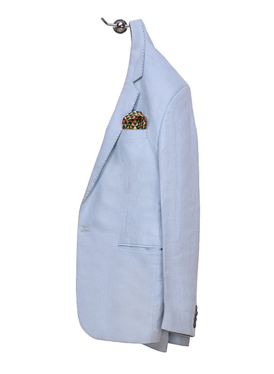 Chokore Yellow & Blue Feline Silk Pocket Square from the Wildlife range