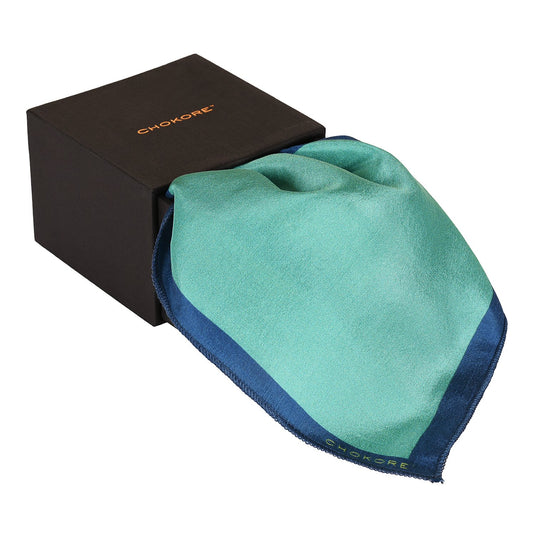Chokore Four-in-One Shades of Green & Yellow Silk Pocket Square from the Plaids Line