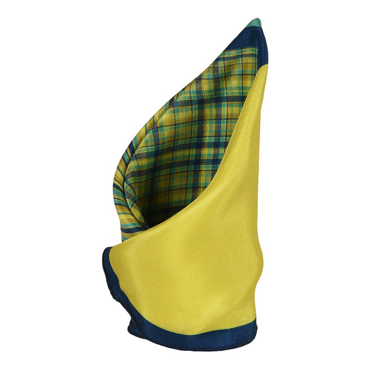 Chokore Four-in-One Shades of Green & Yellow Silk Pocket Square from the Plaids Line