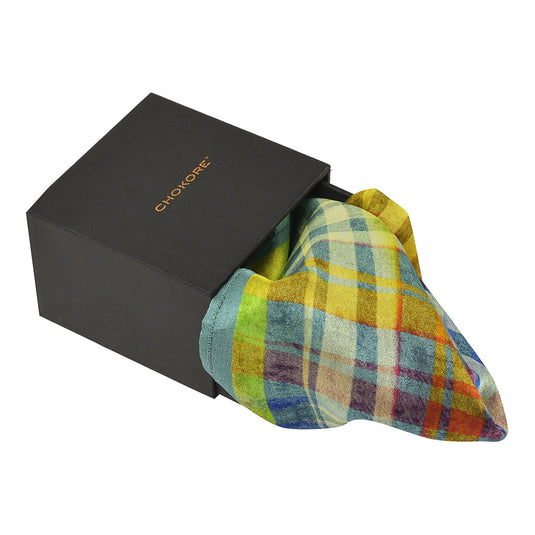 Chokore Multicolor Silk Pocket Square - Plaids Collection