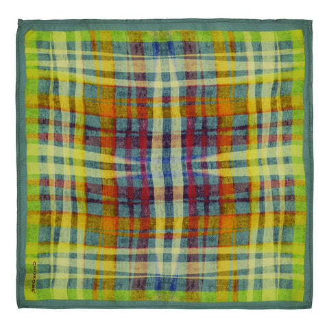 Chokore Multicolor Silk Pocket Square from the Plaids Line - Chokore Multicolor Silk Pocket Square from the Plaids Line