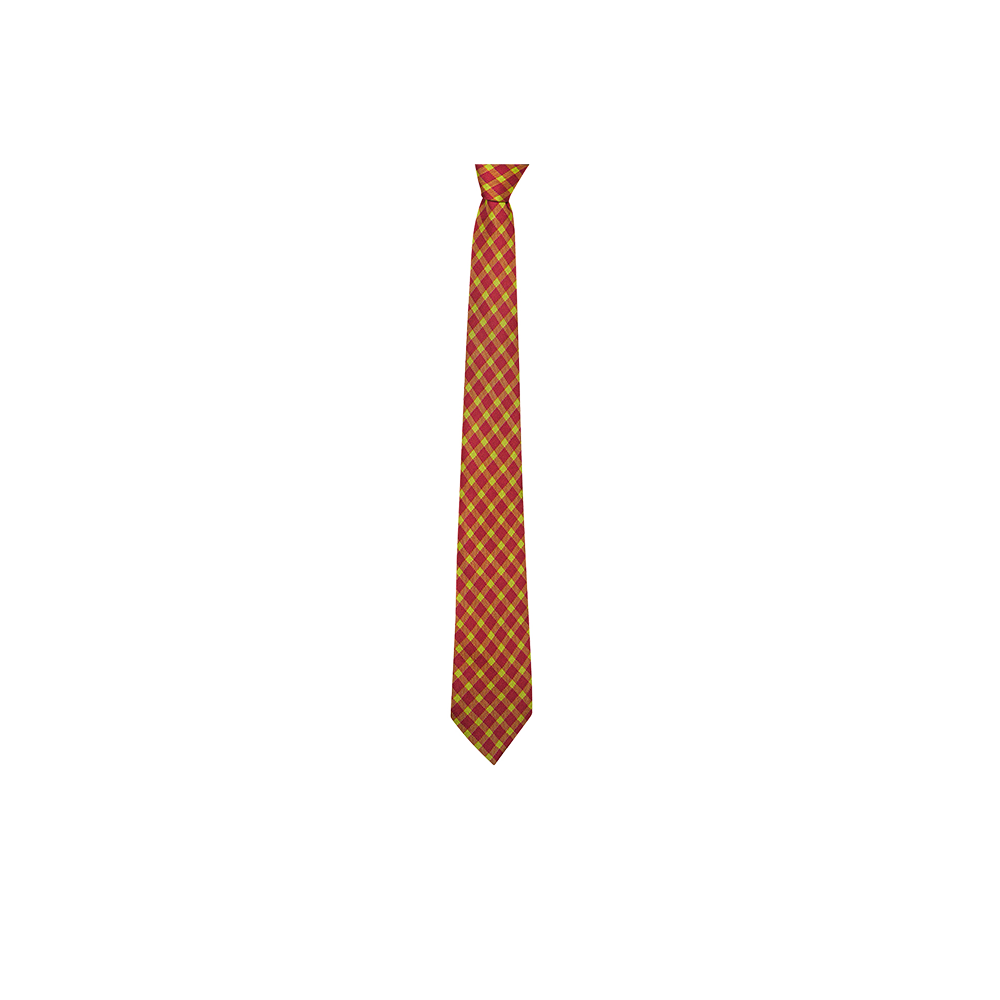 Chokore Red and Lemon Green Silk Tie from Plaids line & Plain Pink color Silk Pocket Square set