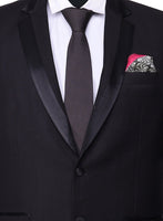 Chokore Chokore Black color silk tie & White & Black Silk Pocket Square set