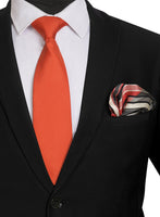 Chokore Chokore Red color silk tie & 2-in-1 Red & Black Silk Pocket Square set