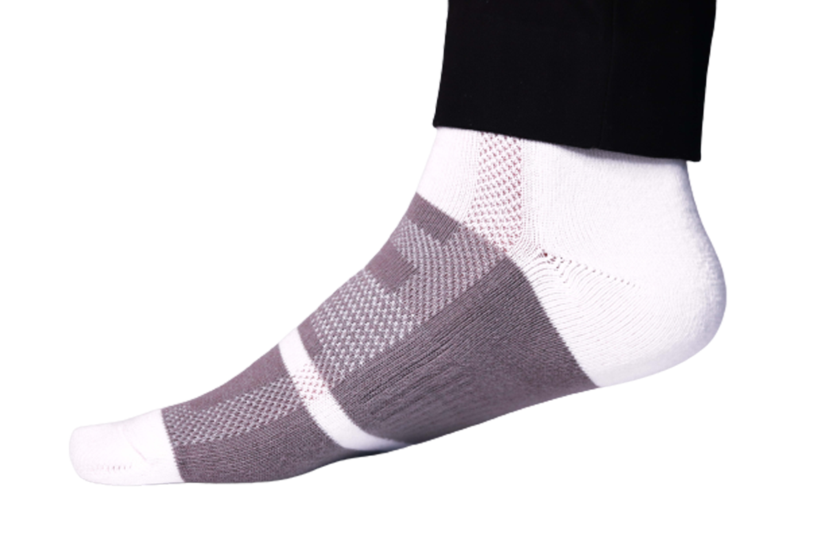 Chokore Light Grey And White Men's Cotton Socks