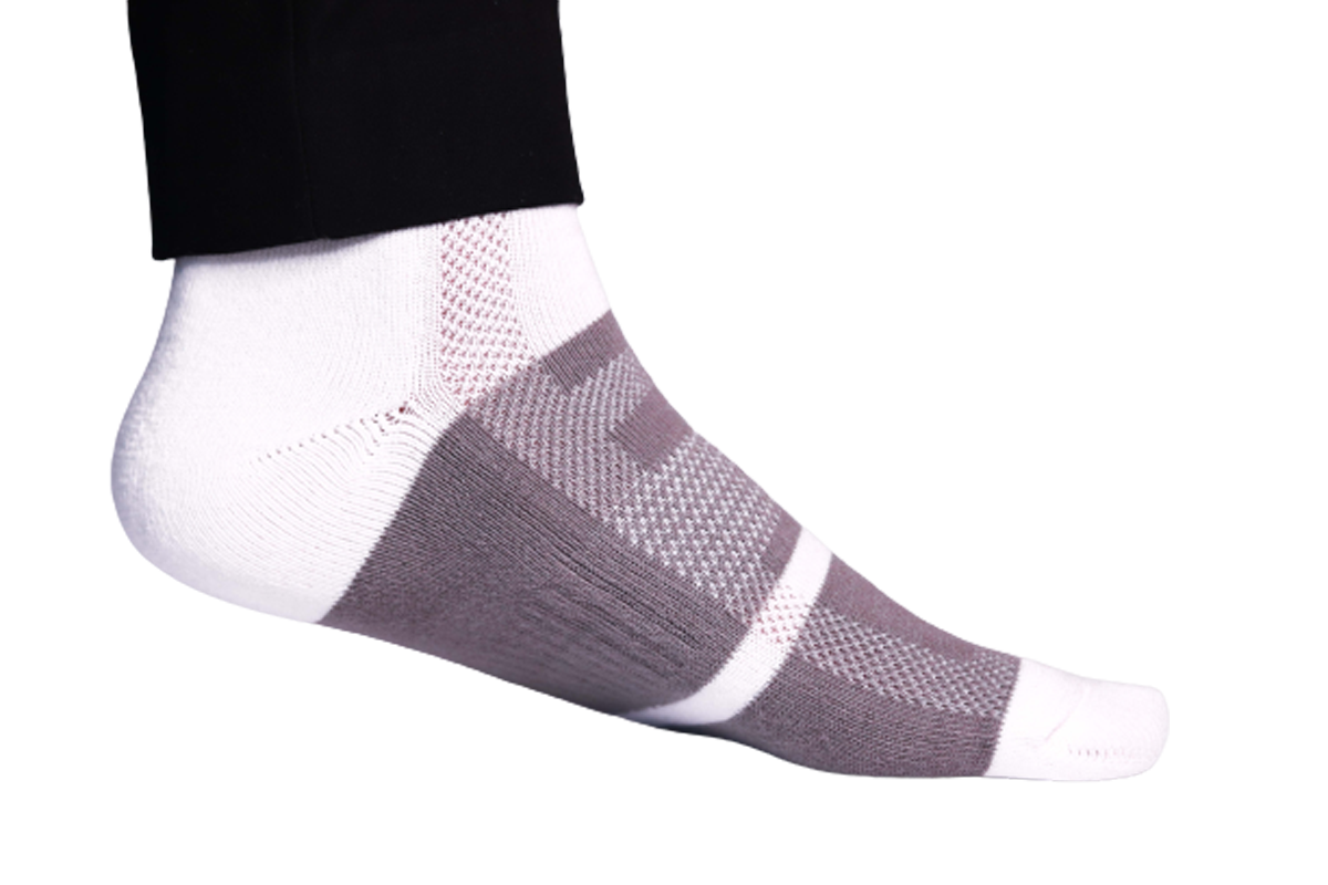 Chokore Light Grey And White Men's Cotton Socks
