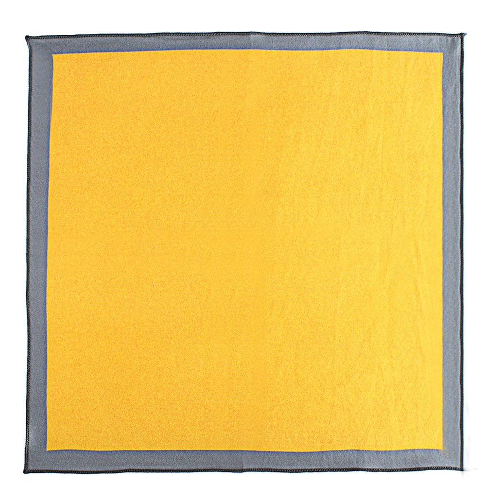 Chokore Orange and Grey Silk Pocket Square - Squared line