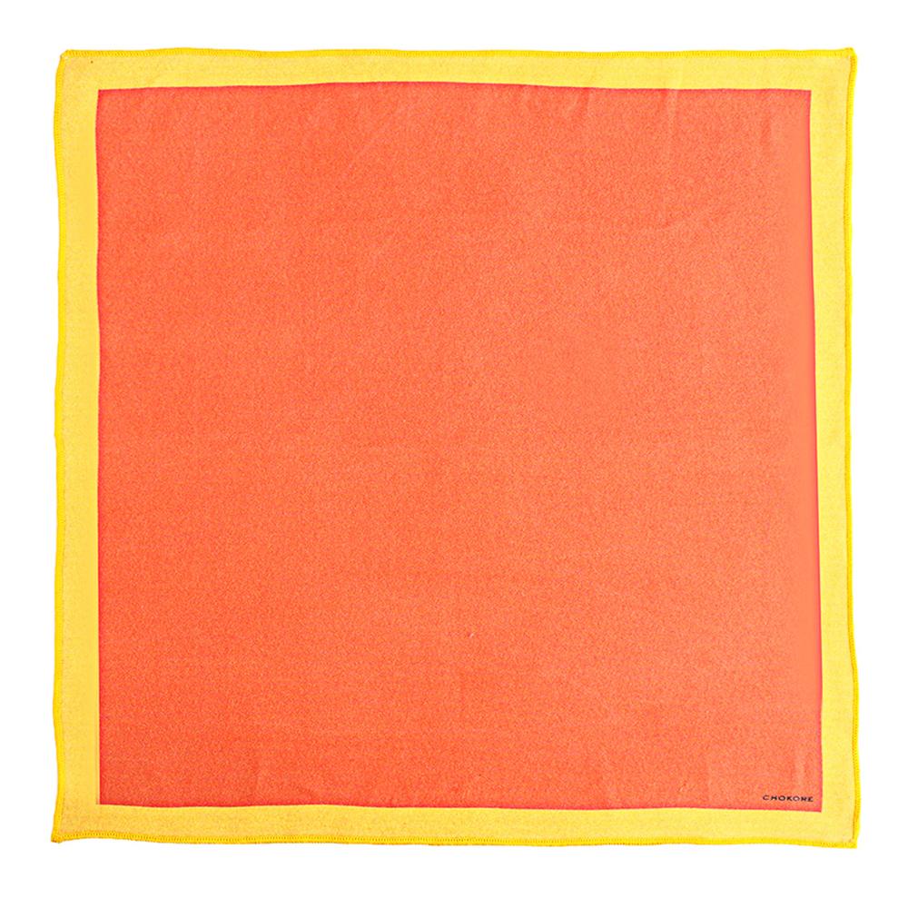 Chokore Red & Orange Silk Pocket Square - Squared line