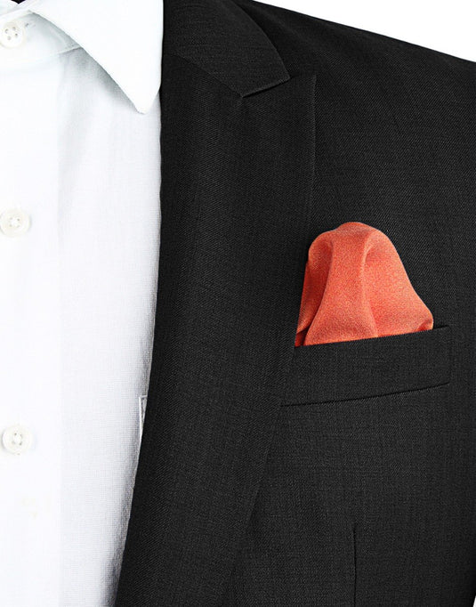 Chokore Red & Orange Silk Pocket Square - Squared line