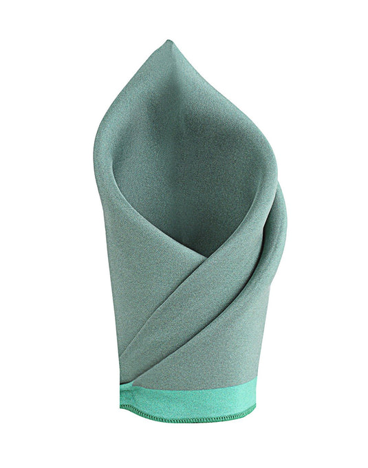 Chokore Sea & Lemon Green Silk Pocket Square - Squared line