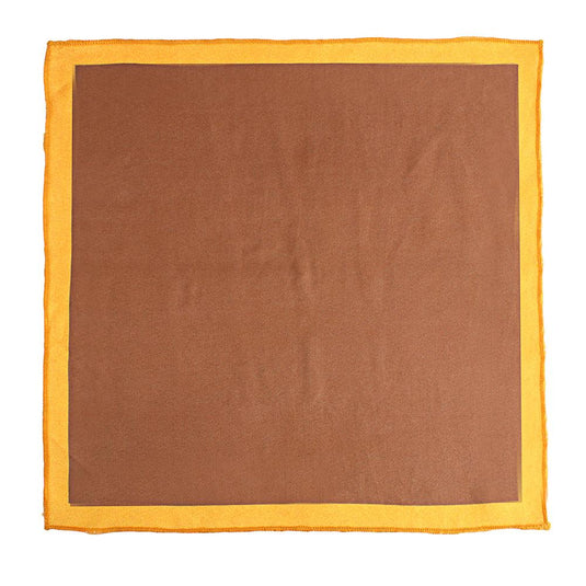 Chokore Chocolate & Orange Silk Pocket Square - Squared line
