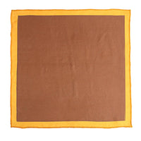 Chokore Chokore Chocolate & Orange Silk Pocket Square - Squared line