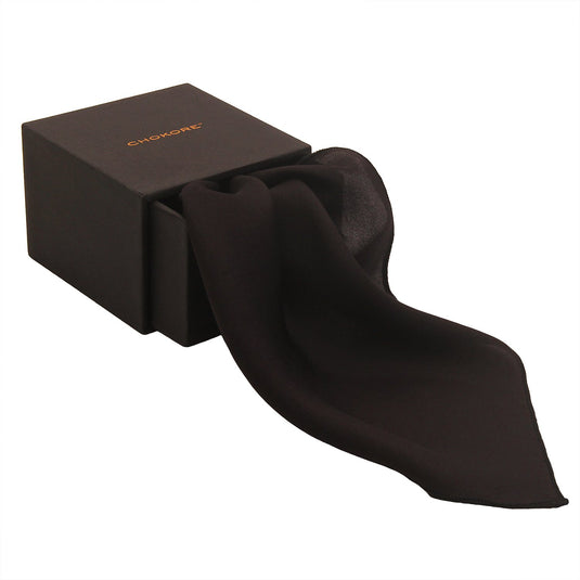 Chokore Black Colour Pure Silk Pocket Square, from the Solids Line