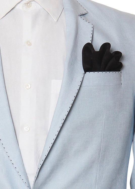 Chokore Black Colour Pure Silk Pocket Square, from the Solids Line