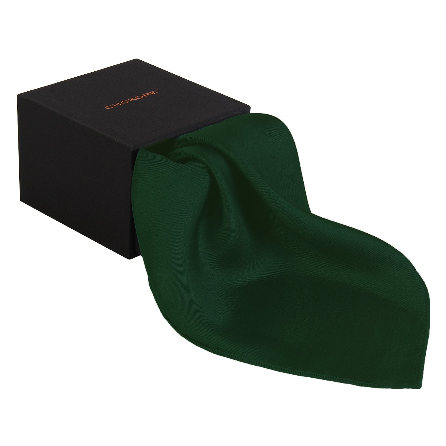 Chokore Forest Green Colour Pure Silk Pocket Square, from the Solids Line