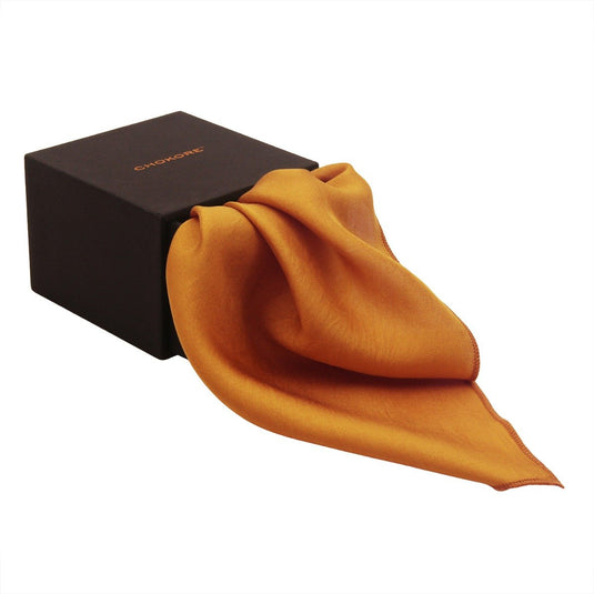 Chokore Caramel Colour Pure Silk Pocket Square, from the Solids Line