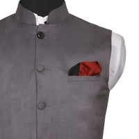 Chokore Chokore 2-in-1 Red & Black Silk Pocket Square from the Solids Line