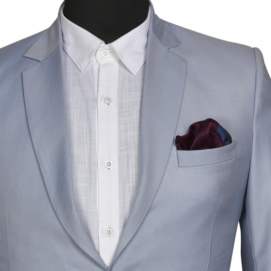 Chokore 2-in-1 Burgundy & Blue Silk Pocket Square from the Solids Line